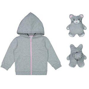 Girls/Boys' Wonder Nation Hoodie + Animal Carrying Cases - Mouse, 2T NWT